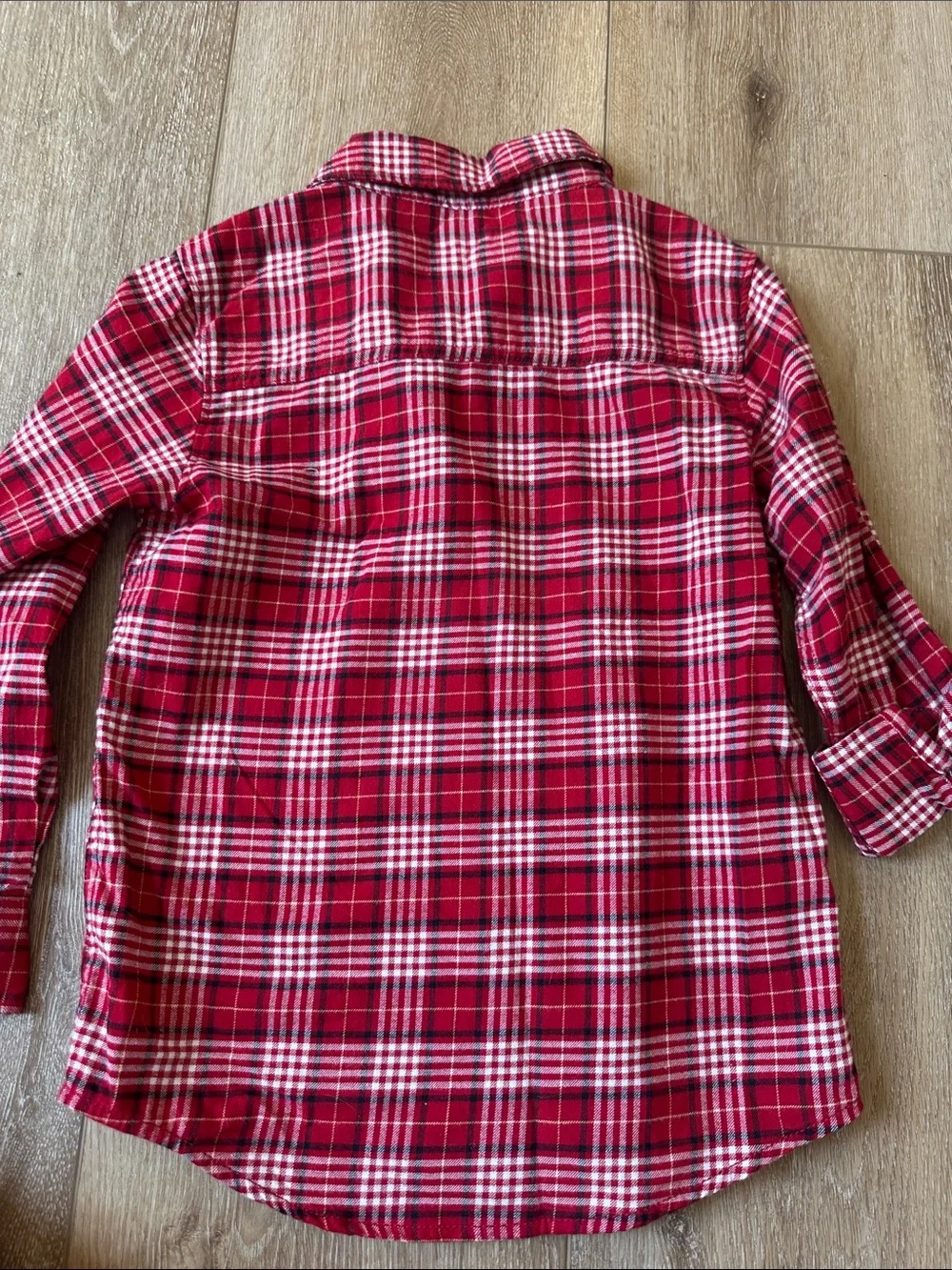 Carter's Boys Plaid Flannel Shirt Long Sleeve Button Up Size 6